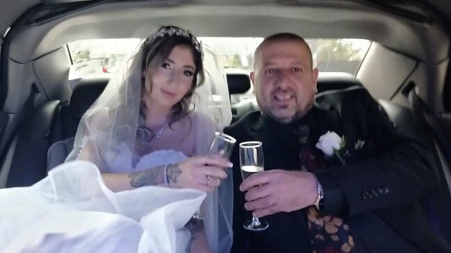 Isabella, 27, and her father, Robert Langella, at her wedding on April 23. Picture: Supplied By Family