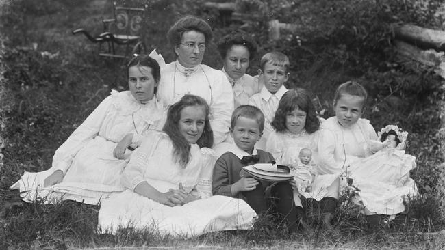 Alfred Elliott, Dorothy Elliott’s birthday party 1911, print from glass plate negative. City of Brisbane Collection, Museum of Brisbane - New Light: Photography Now + Then exhibition at Museum of Brisbane Picture Supplied