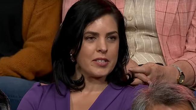 Controversial Liberal MP Moira Deeming was in the audience of Monday night's Q+A audience. Picture: Supplied/ABC