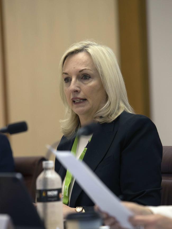 Australia Post chief executive Christine Holgate during Senate estimates in Canberra today. Picture: NCA NewsWire / Gary Ramage