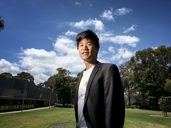Thanks A Million: Nathaniel Diong, 19, is a student at Monash University who started social enterprise Future Minds Network to help boost the skills of young people to enter the job market and create new career pathways. Picture: Luis Enrique Ascui.