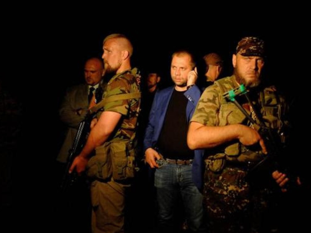 Igor Girkin arrives at the crash site of Malaysian Airlines MH17 in 2014. Picture: Supplied