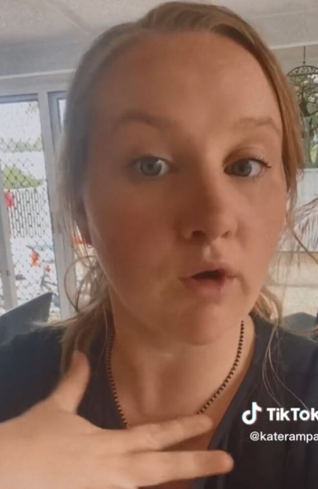 The woman took to TikTok under the name @katerampal to reveal how she made the savings at Woolworths. Picture: TikTok/@katerampal