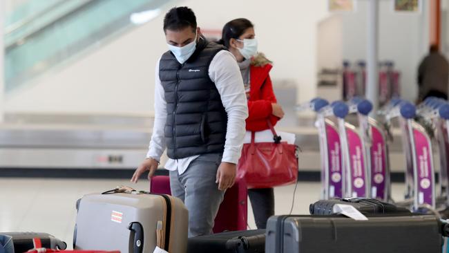 The first flight from Melbourne landed just before 10am today. Picture: NCA NewsWire / Kelly Barnes