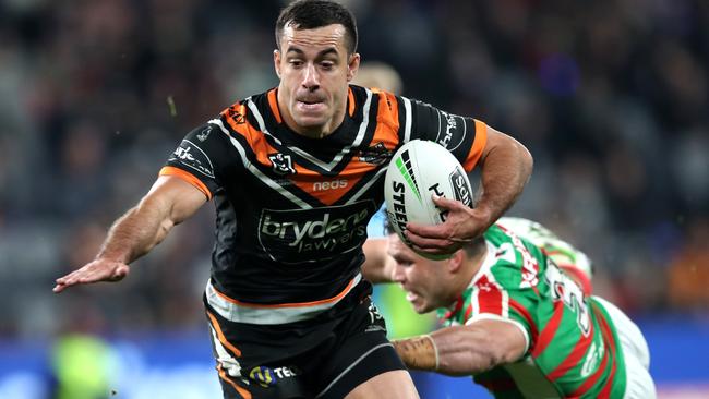 Corey Thompson sums up Wests Tigers graft but lack of star power. Photo: Phil Hillyard