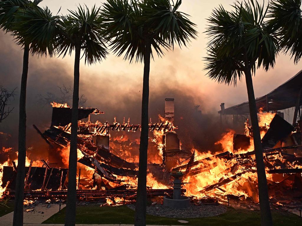 A home burns during the Palisades Fire in Pacific Palisades, California, on January 8. Picture: Agustin Paullier/AFP