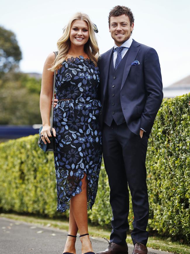 Home and Away stars Sophie Dillman with partner Patrick O'Connor. Picture: Sam Ruttyn