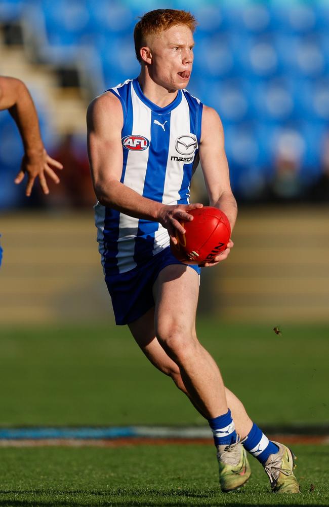 Blake Drury of the Kangaroos. (Photo by Dylan Burns/AFL Photos via Getty Images)