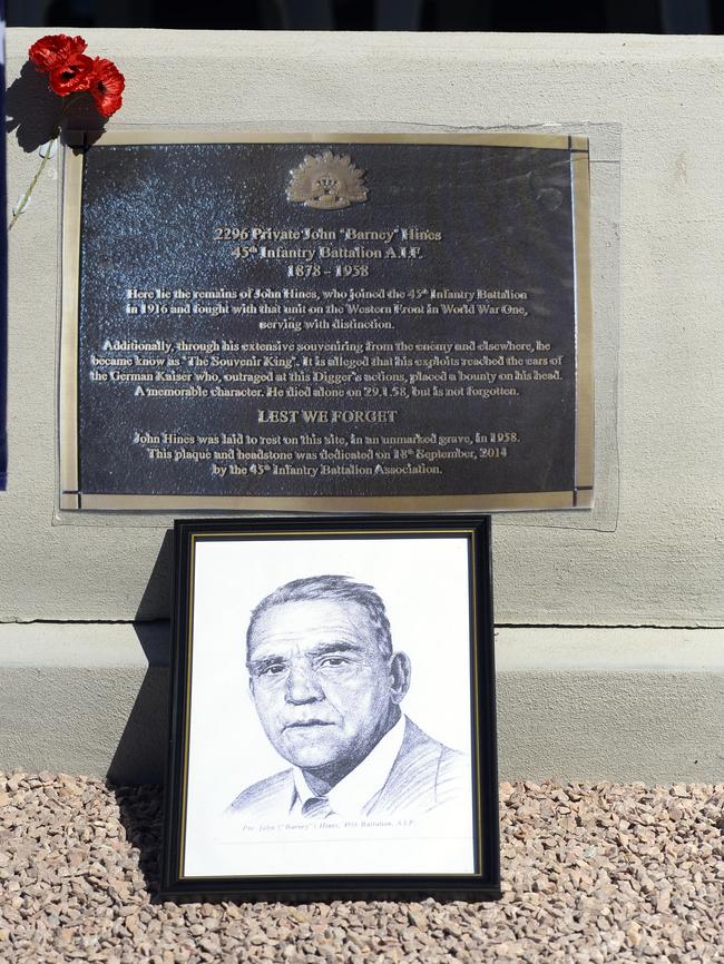 Plaque at Rookwood Cemetery in Sydney. Picture: Craig Wilson