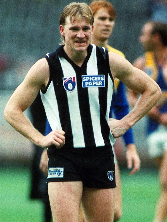 An emotional Buckley leaves the MCG in 1995.