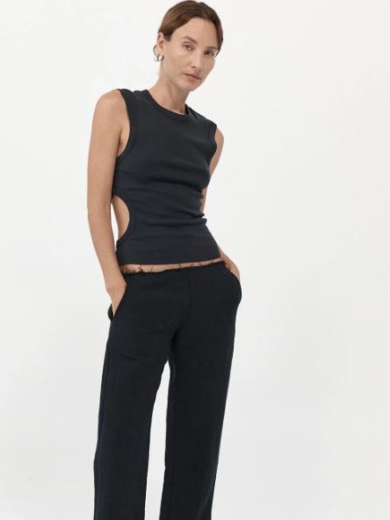 A pair of St Agni pants, $499, as worn by Gigi Hadid (pictured on a model). Picture: St Agni