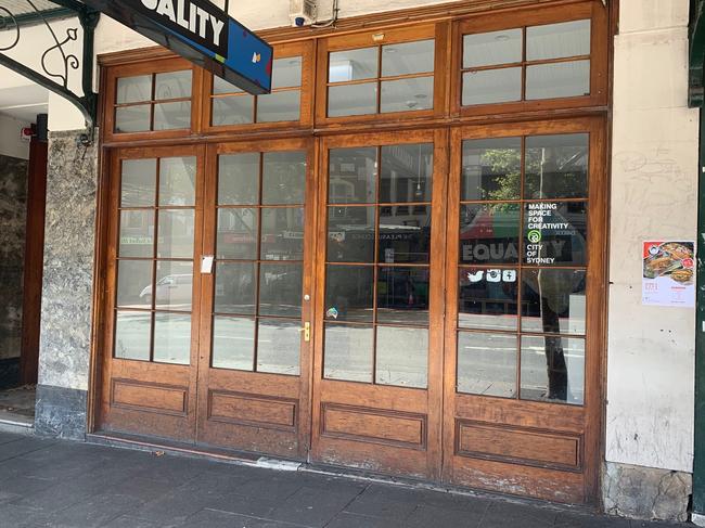 One of the empty shops along Oxford St in Darlinghurst, which have remained dormant for many years.