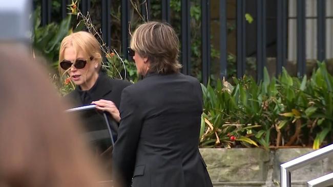 Actress Nicole Kidman has farewelled her late mother at a private funeral held in Sydney on Tuesday. Picture: 7 News