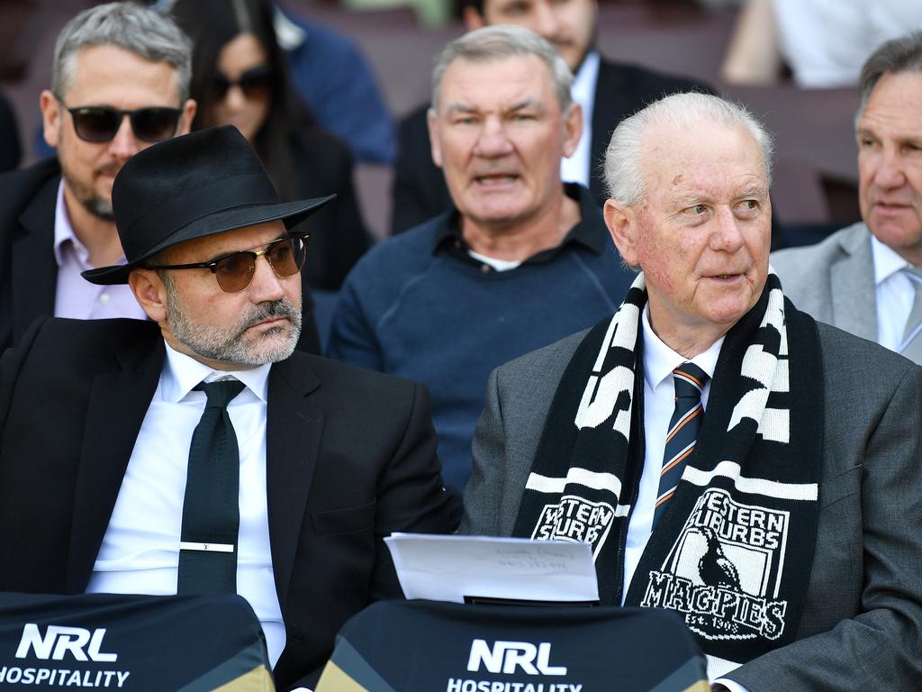 Rick Wayde (right) and former Wests Tigers chairman Lee Hagipantelis. Picture: NRL Imagery