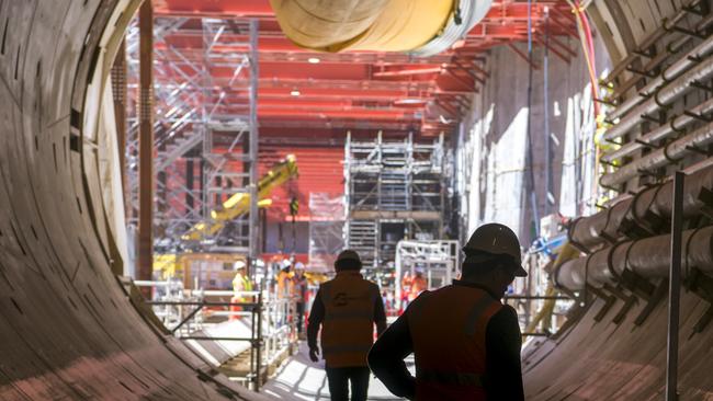 The Metro Tunnel’s first tunnel boring machine (TBM) is making steady progress creating one of the Project’s twin rail tunnels under North Melbourne. Picture: State Government