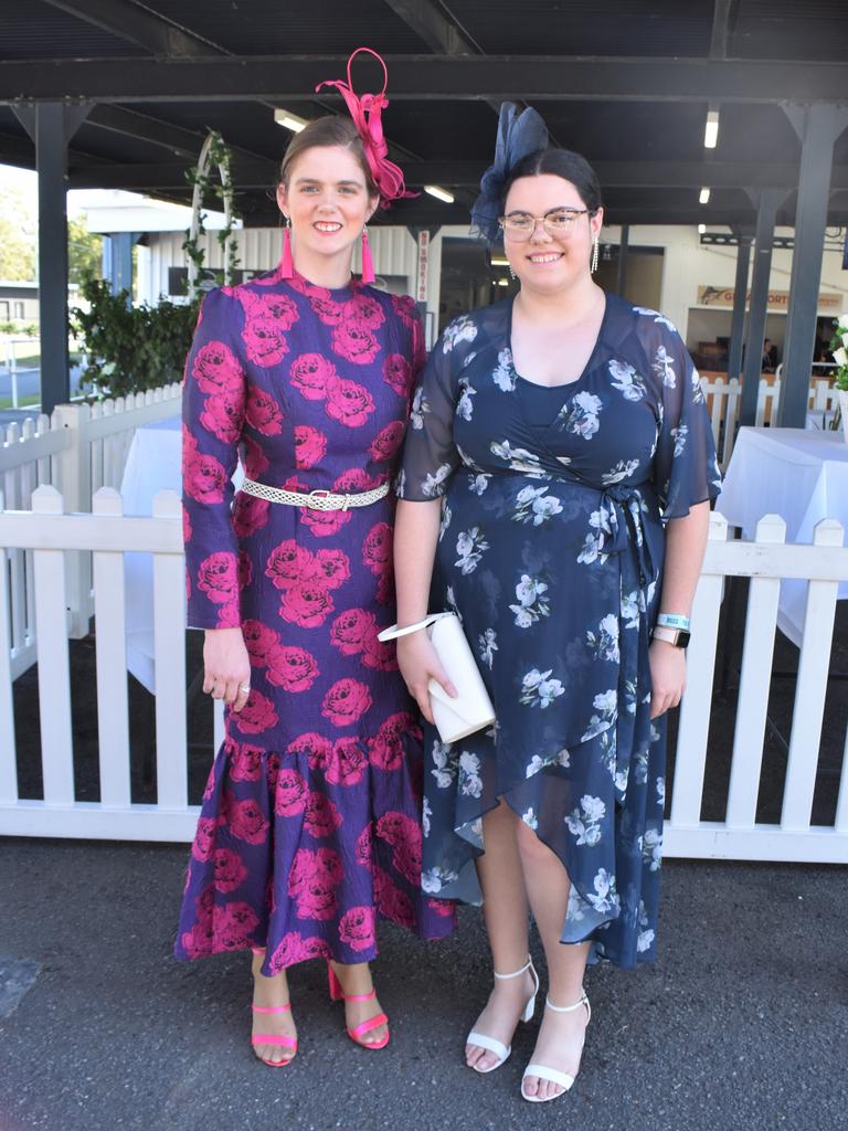 Brooke Wonson and Alanna Graham at the 2023 Rockhampton Girls Grammar 21st Race Day.