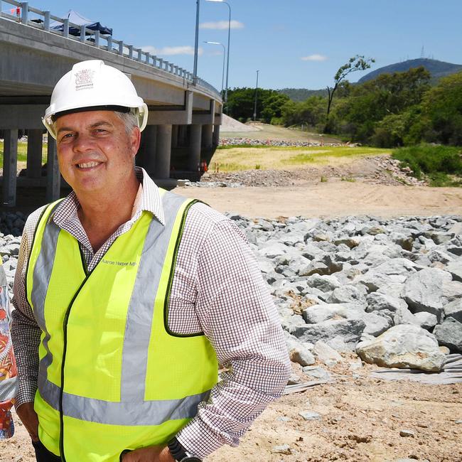 Thuringowa MP Aaron Harper at the opening of Townsville Ring Road (Stage 5) opening. Picture: Shae Beplate.