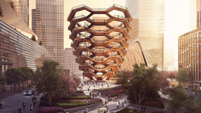 The art installation by Thomas Heatherwick is the centrepiece of a $200 million plaza project at Hudson Yards. Picture: Related-Oxford via AP