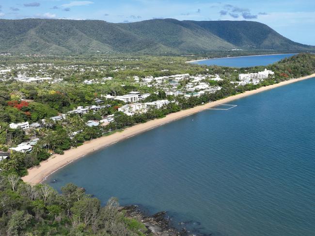 Aerial view of Trinity Beach, on the northern beaches of Cairns. Picture: Brendan Radke