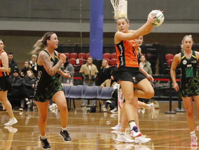 Northern Hawks’ Ellie Marshall in action against the Cavaliers on Friday. Picture: Jess Stevenson