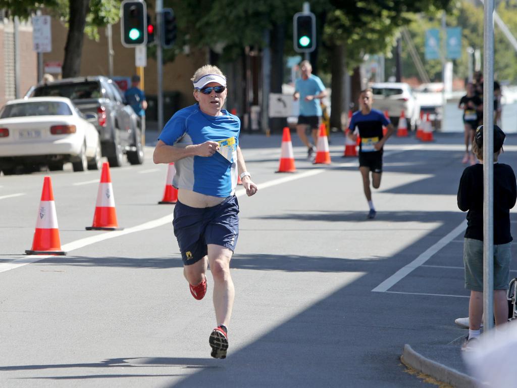 Competitors cross the finish line in the Race to the Taste. Picture: PATRICK GEE