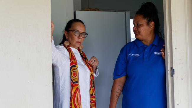 Linda Burney, visiting Kalkarindji and speaking to locals. Picture: David Swift