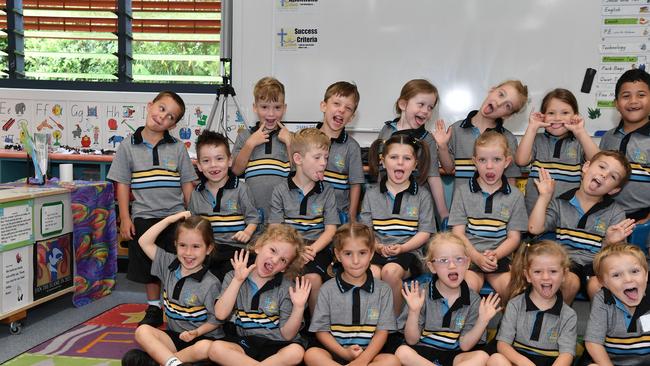 MY FIRST YEAR: Funny faces. Siena Catholic Primary School Preps. Picture: Patrick Woods.