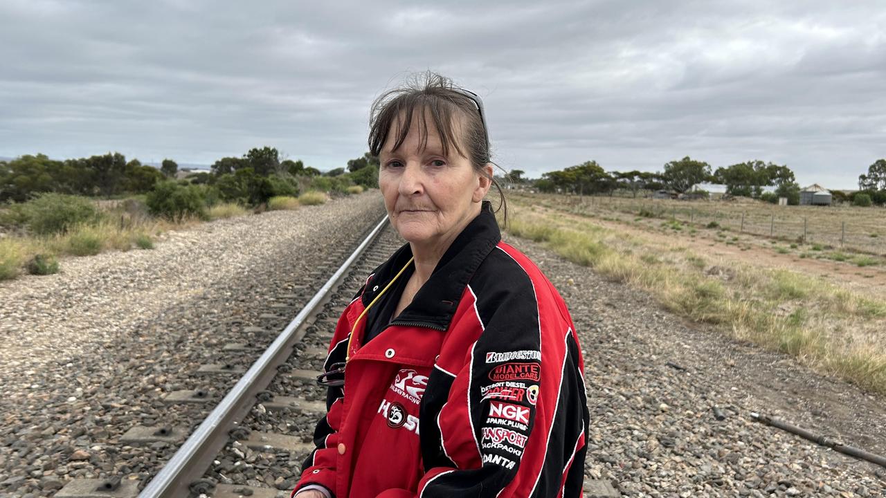 Sherry Pfeiler said the entire back half of the Holden ute had been destroyed by the freight train. Picture: Riley Walter