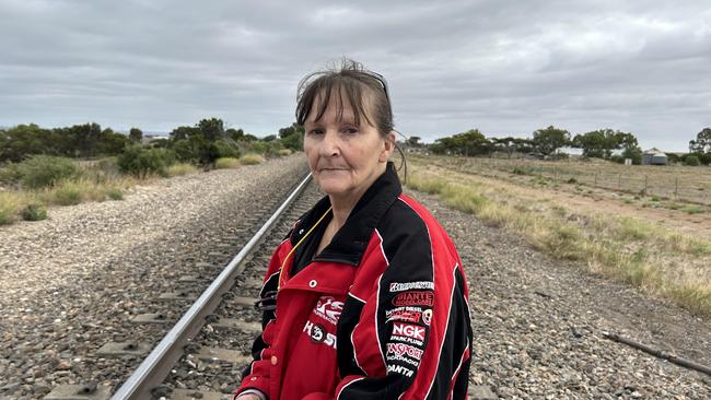 Sherry Pfeiler said the entire back half of the Holden ute had been destroyed by the freight train. Picture: Riley Walter