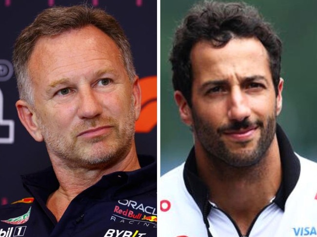 Christian Horner and Daniel Ricciardo.