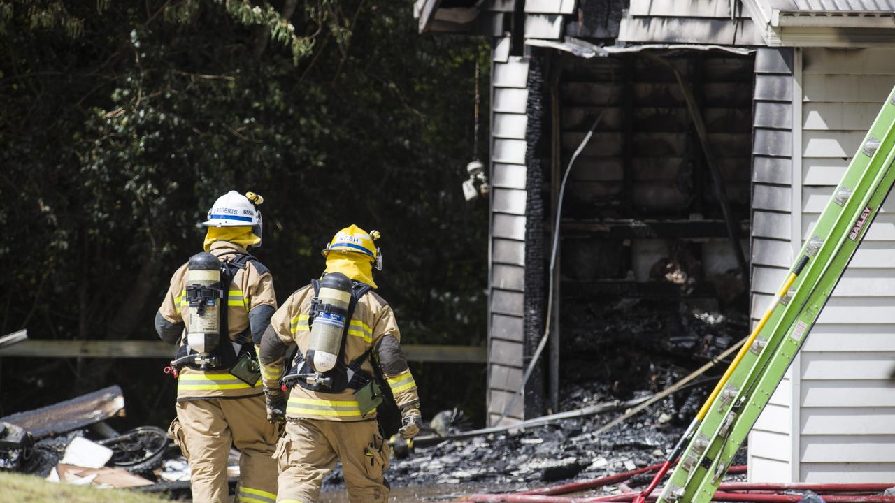 Withcott house fire on Sunday, January 22. Picture: Kevin Farmer