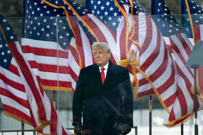 US President Donald Trump arrives to speak to supporters from The Ellipse near the White House. Picture: Brendan Smialowski / AFP