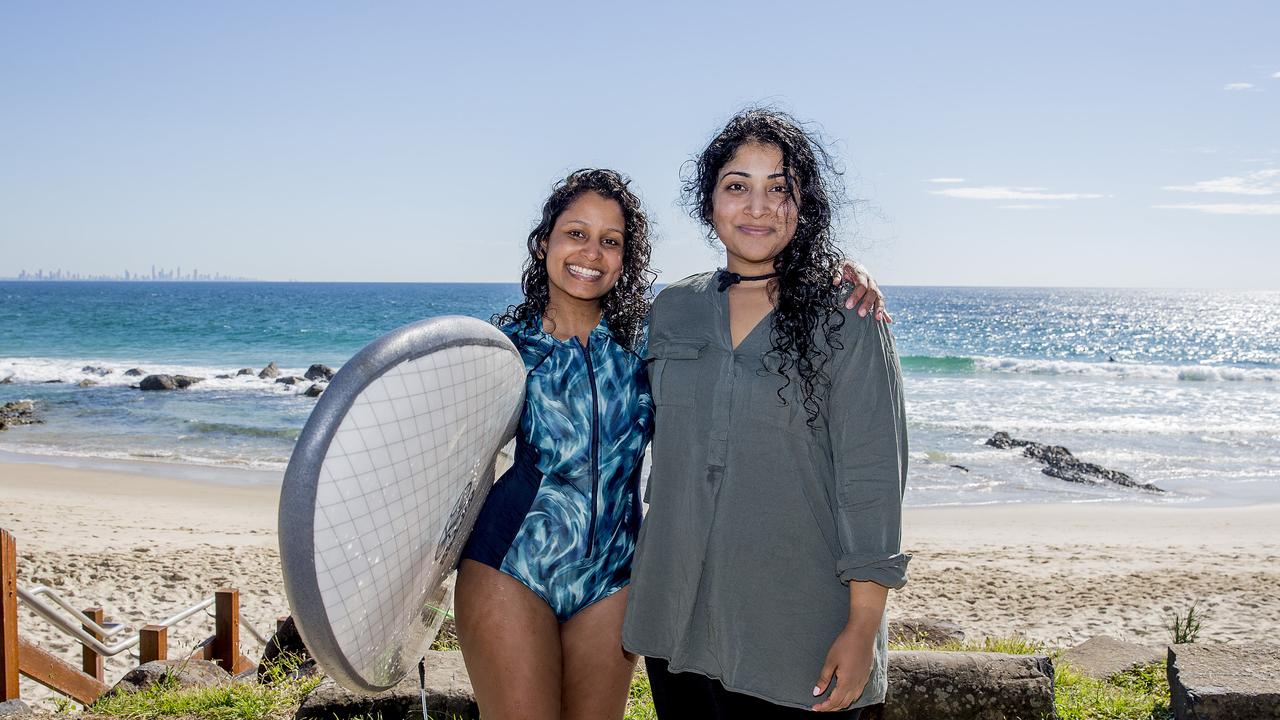 Maria and Ann at Snapper Rocks. Picture: Jerad Williams