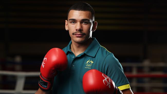 Callum Peters poses during the Australian 2024 Paris Olympic Games Boxing Squad Announcement