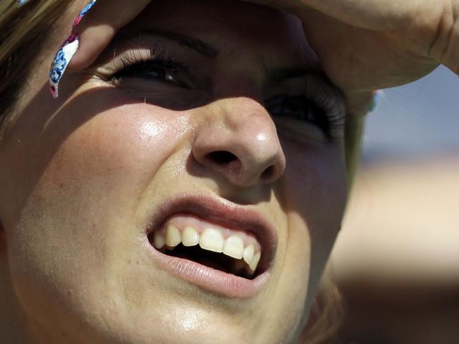 FILE - In this Wednesday July 28, 2010 file photo, Belarus' Yulia Balykina looks at the scoreboard following a Women's 100m heat, during the European Athletics Championships, in Barcelona, Spain. The body of the 31-year-old Balykina, who had not been seen since October 28, was found wrapped in cellophane and concealed with moss in woodland near the capital Minsk, police spokesman Alexander Turban says. (AP Photo/Anja Niedringhaus, File)