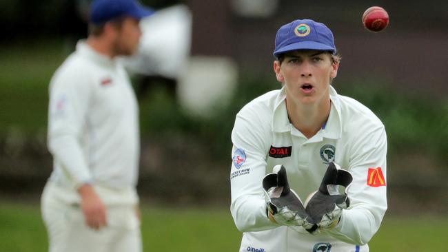 Lachlan Shaw with the gloves for Northern District last summer. Photo by Jeremy Ng/Newscorp Australia