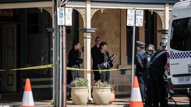 Police at the scene of the Sturt Street murder in September 2019. Picture AAP/Morgan Sette