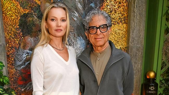 Kate Moss and Dr. Deepak Chopra doing a wellness morning together. Picture: Dave Benett