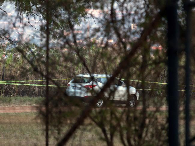 Cordoned off ... The car in which the attack took place. Picture: Getty Images