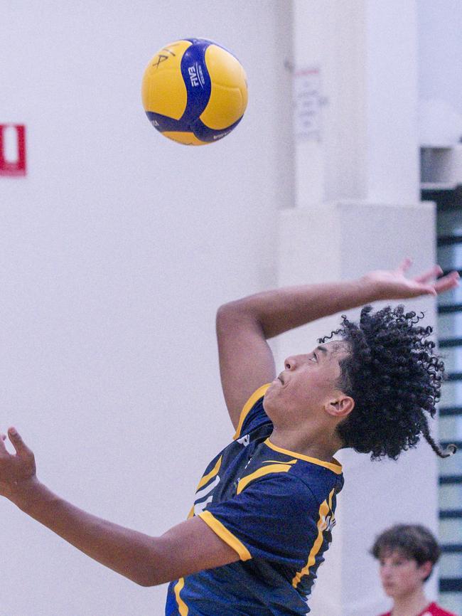 The Australian Volleyball Schools Cup is being played at the Gold Coast Sports and Leisure Centre in Carrara. Picture: Glenn Campbell