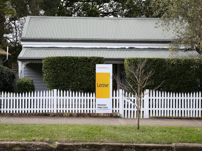 SYDNEY, AUSTRALIA - July 31, 2022: A general view of a house for lease in Mosman on Sydney's North Shore as house prices continue to drop due to rising inflation. Picture: Newscorp- Daily Telegraph / Gaye Gerard