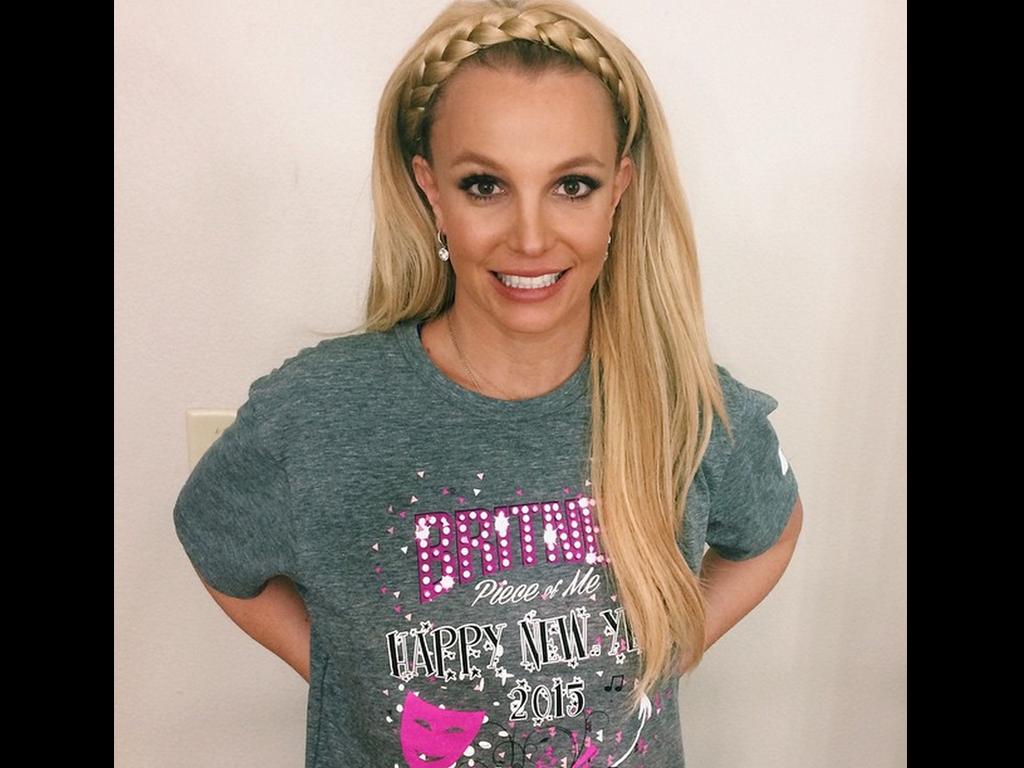 Spruiking her favourite charity online: “This exclusive #PieceOfMe NYE T-shirt is available unsigned for any $50 donation to the Nevada Childhood Cancer Foundation!” Picture: Britney Spears/Instagram