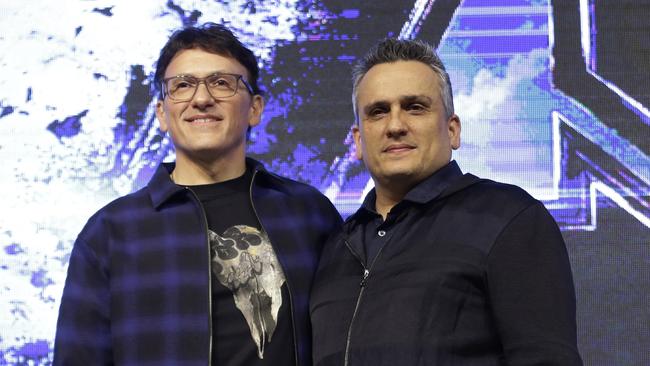 Director Anthony Russo, left, and Joe Russo pose during an Asia Press Conference to promote their latest film Avengers Endgame in Seoul, South Korea. Picture: AP Photo/Ahn Young-joon