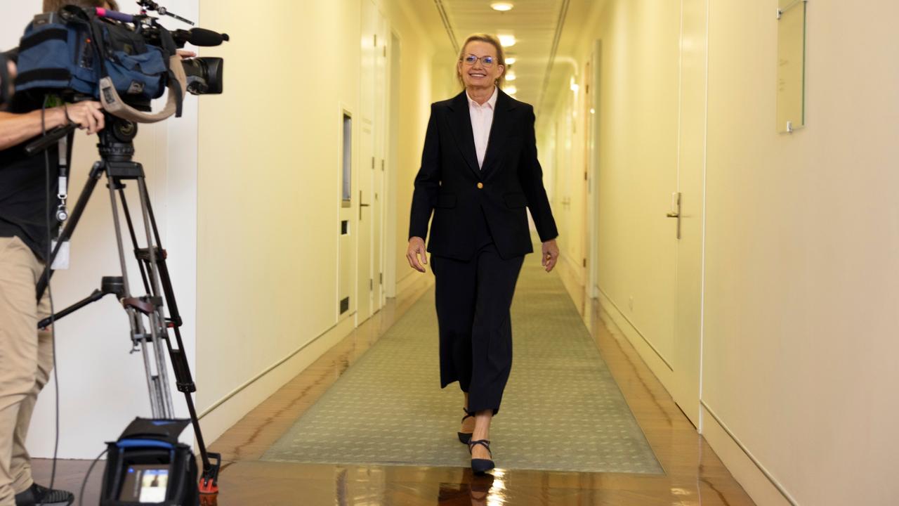 Sussan Ley has beaten Angus Taylor to succeed Peter Dutton as Liberal Party leader. Picture: NewsWire / David Beach