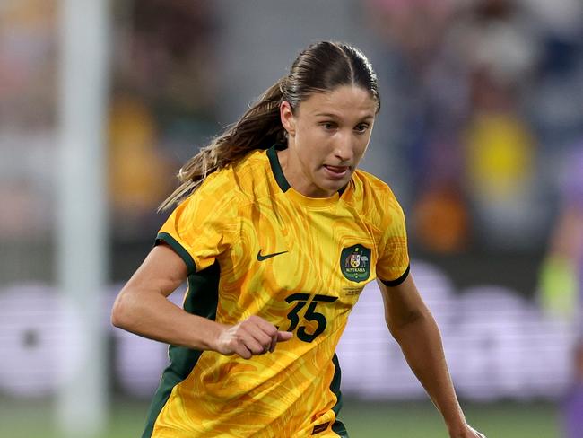 Leah Davidson of the Matildas in action. Photo by Jonathan DiMaggio/Getty Images.