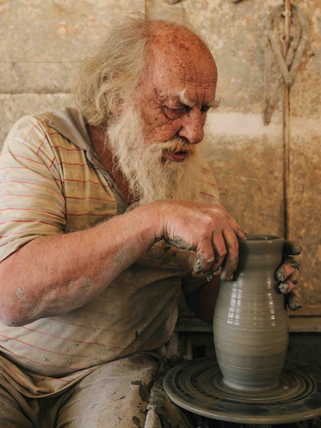 Ceramicist Andreas Makaris in Santorini.