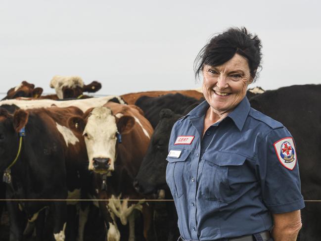 Andrea Vallance, Nirranda, is a dairy farmer and Ambulance Victoria volunteer. Photo: DANNIKA BONSER