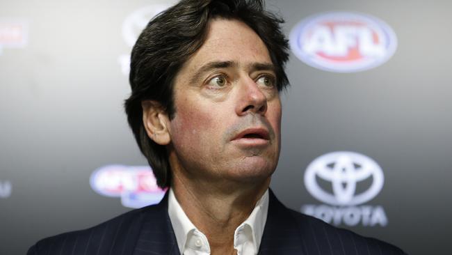 A memo for AFL boss Gillon McLachlan has revealed the league won’t release details of it’s return to play plans until at least May 11. Picture: Getty Images