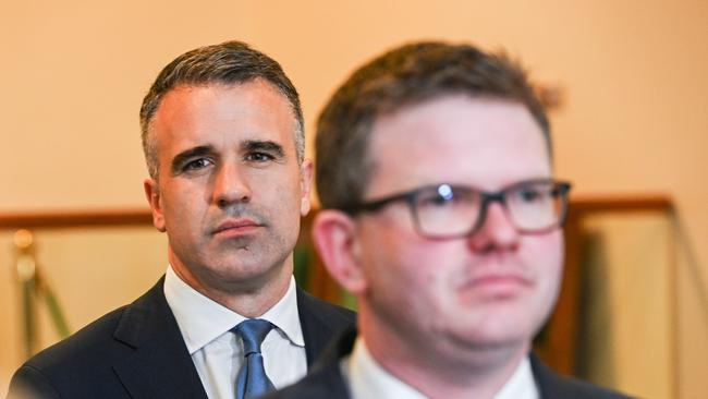 Health Minister Chris Picton with Premier Peter Malinauskas. Picture: NCA NewsWire / Brenton Edwards