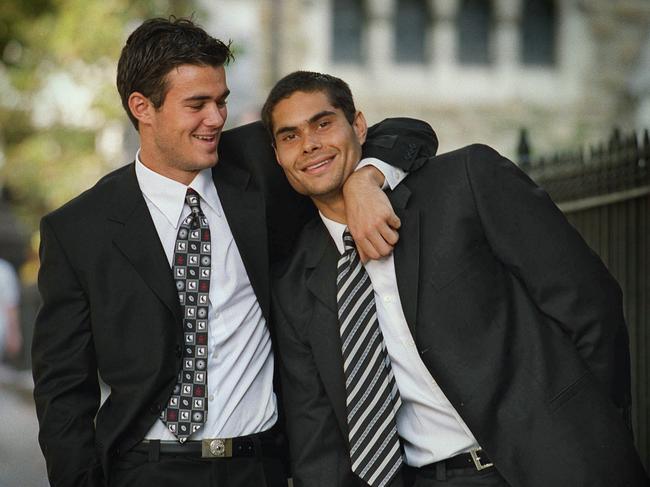 Chris Tarrant and Mal Michael during their time at Collingwood together.